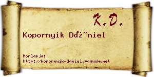 Kopornyik Dániel névjegykártya